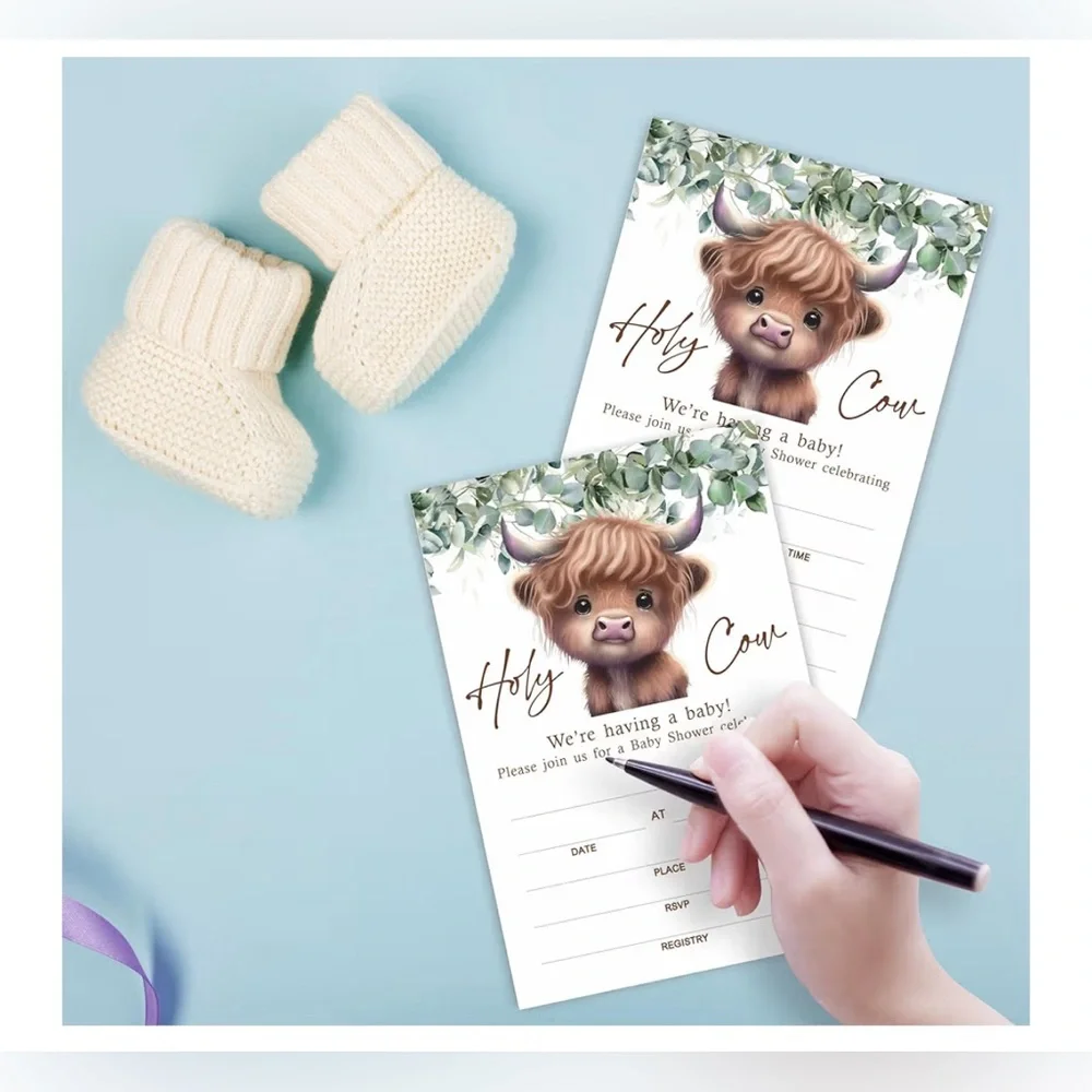 Holy Cow Baby Shower Invitations